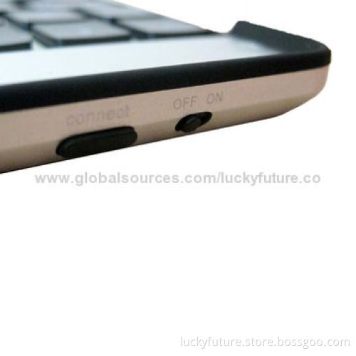 Portable 78 Keys Aluminum Alloy Bluetooth V3.0 Keyboards for iPad 2/3/4 Work as Laptop-Black/White